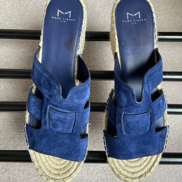 MARC FISHER Robbyn Leather Espadrille Sandal NEW - Picture 2 of 8